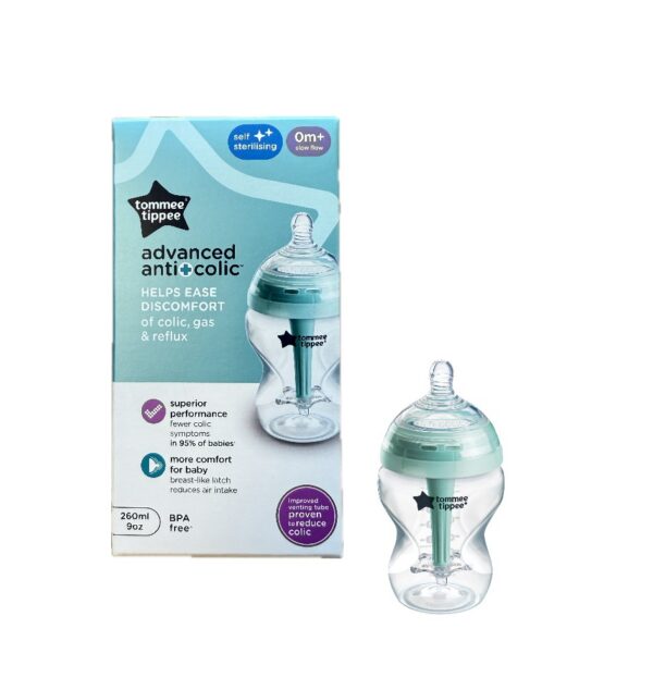 TOMMEE TIPPEE lutipudel Advenced anti-Colic 260ml 0+kuud isesteriliseerimis funktsiooniga