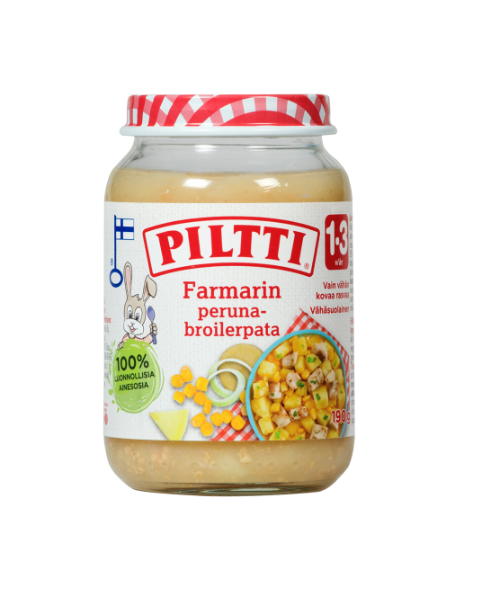 Piltti kartuli-broilerihautis 3x190g 1-3 aastasele (1purk-2,10eur)