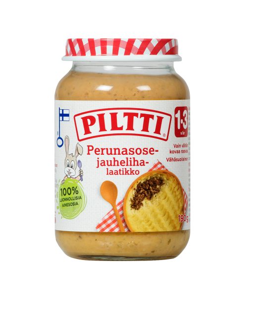 Piltti kartulipüree-hakklihavorm 3x190g 1-3 aastasele (1purk-2,10eur)