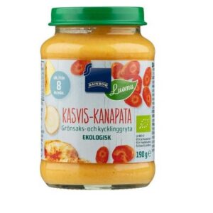 Rainbow mahe köögivilja-kanapüree  3x190g 8-elukuust (1purk-1,30eur)