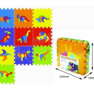 Puzzlematt põrandale Dinosaurused 10tk-pakendis (1puzzle number-32x32cm)