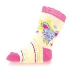 Sokid ABS piduritega 7-8cm (12-14) Roosa/kollane hiireke