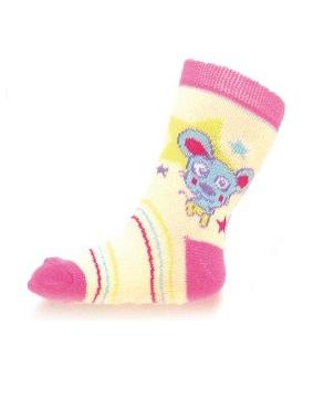 Sokid ABS piduritega 7-8cm (12-14) Roosa/kollane hiireke