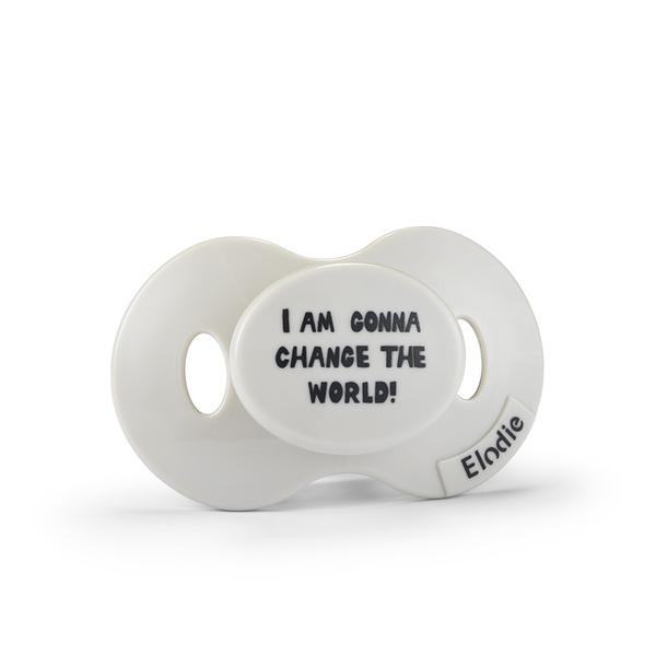 Lutt – Pacifier Change The World Greige/Off Black 3+kuud Elodie Details