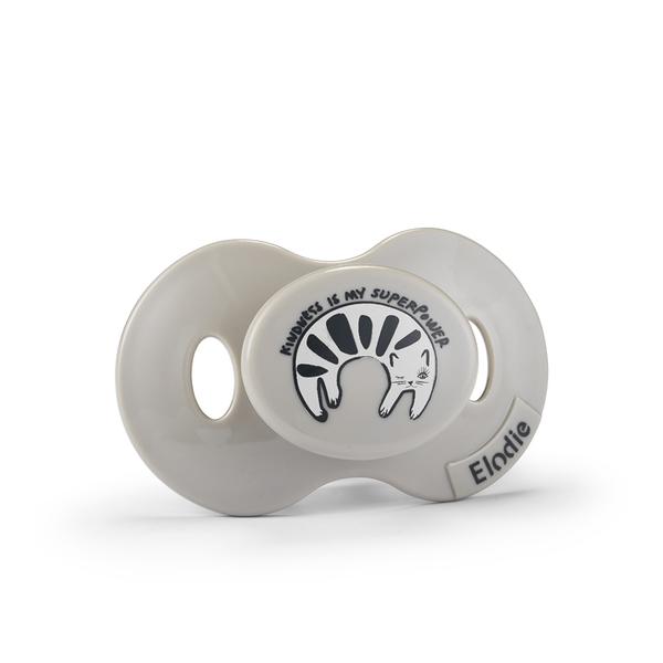 Lutt Pacifier Kindness Cat Dk Greige/White/Black 3+kuud Elodie Details