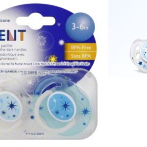 Avent silikoonlutt öö 3+, 2tk  SCF176/21 helendava rõngaga