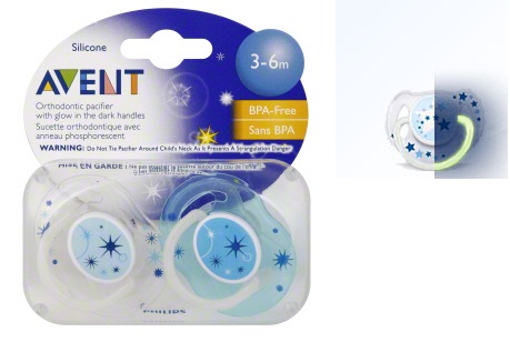 Avent silikoonlutt öö 3+, 2tk  SCF176/21 helendava rõngaga