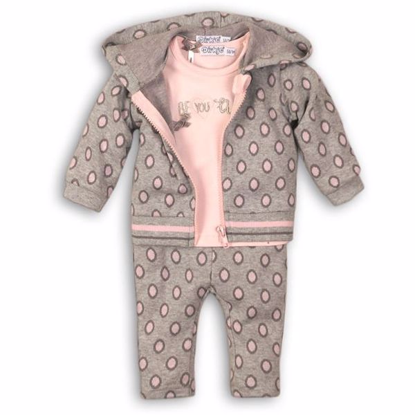 Dirkje komplekt beebile 56cm  hall/roosa mummuline 3-osaline