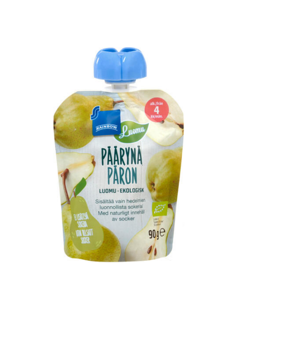 Rainbow pirnipüree 3×90 g, alates 4-elukuust (1tuub-1,19eur)