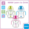 MAM Learn To Drink Cup 190ml joogitass sangadega 6+kuud alates,tilkumiskindel,roosa Ocean Love – pilt 2