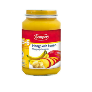 Semper mango-banaani püree 3×190 g, alates 5-elukuust(1purk-1,74eur)
