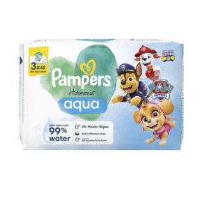 Pampers Harmonie Aqua Niisked Beebisalvrätid, 48tkx3pk=144 Niisket Salvrätikut Paw Patrol