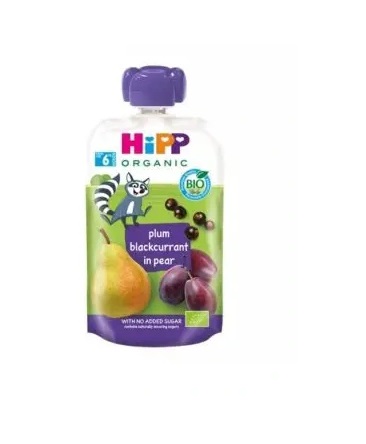 HIPP pirnipüree ploomi ja mustasõstraga 6.kuust 3x100g (1tuub-2,00eur)