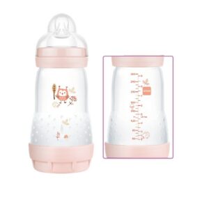 MAM ULTIVENT 80% Anti-Colic LUTIPUDEL 260ML 0+KUUD Roosa Öökull