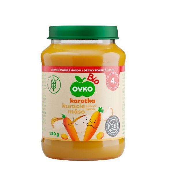 OVKO mahe porgandipüree kanalihaga 2x190g 4+kuust (1purk-1,95eur)