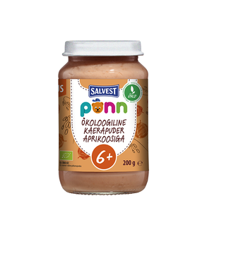 Salvest Põnn Öko Kaerapuder aprikoosiga, 3×200 g ,6-elukuust (1purk-1,82eur)