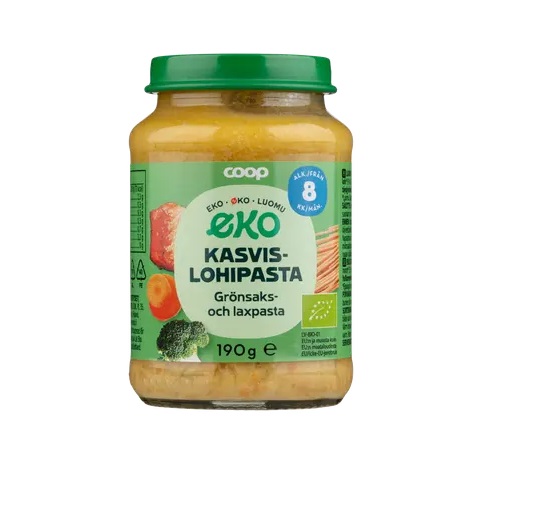 Coop beebitoit köögivilja-lõhepasta 8.kuust 3x190g (1purk-1,55eur)