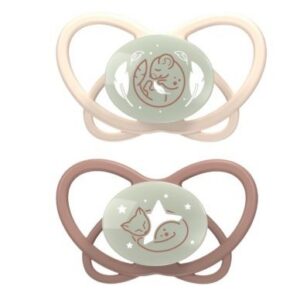 nip® “My Butterfly Night Green” helendav ortodontiline öölutt (16-32 elukuud) Brown 2tk