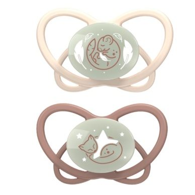 nip® “My Butterfly Night Green” helendav ortodontiline öölutt (5-18 elukuud) Brown 2tk
