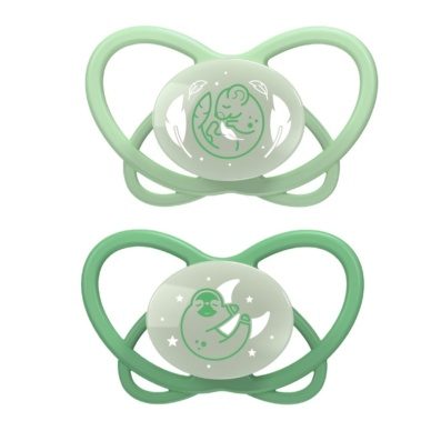 nip® “My Butterfly Night Green” helendav ortodontiline öölutt (5-18 elukuud)Green 2tk