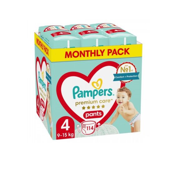 Pampers Premium Care Pants Püksmähkmed, Suurus 4, 114 Mähet, 9-15kg