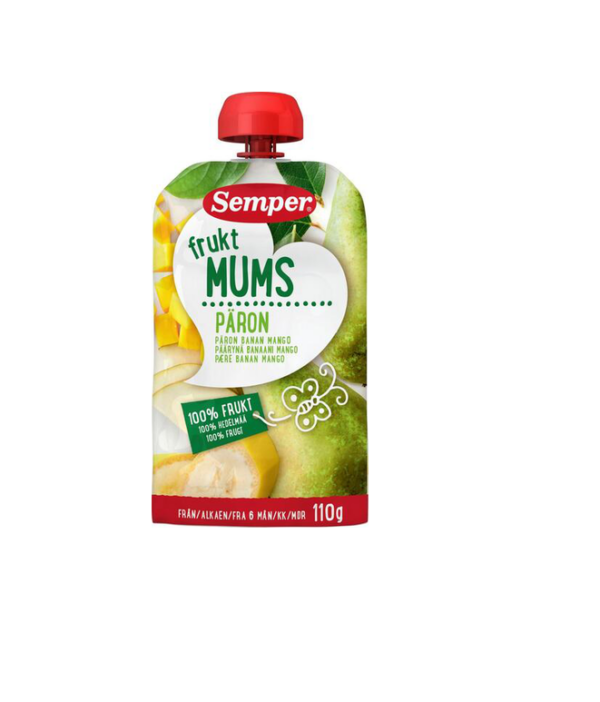 Puuvilja smuuti Fruktumus pirnipüree 3x110g tuutus 5-6.kuust Semper (1tuub-1,74eur)