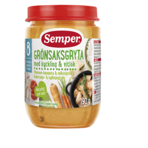 Semper juurvilja-kanapada küüslauguga 3×190 g, alates 8-elukuust (1purk-2,10eur)