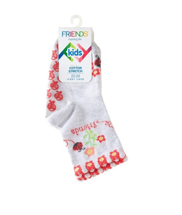 Sokid ABS piduritega 22/24 Friends Kids Valged lilledega