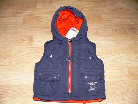 VEST sinine/oranz 6kuud kapuutsiga  (68CM)