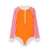 KIETLA ICONIC Ujumistrikoo UPF 50+ päikesekaitsekanga ja UV-sensoriga TARTAN RED – pilt 1