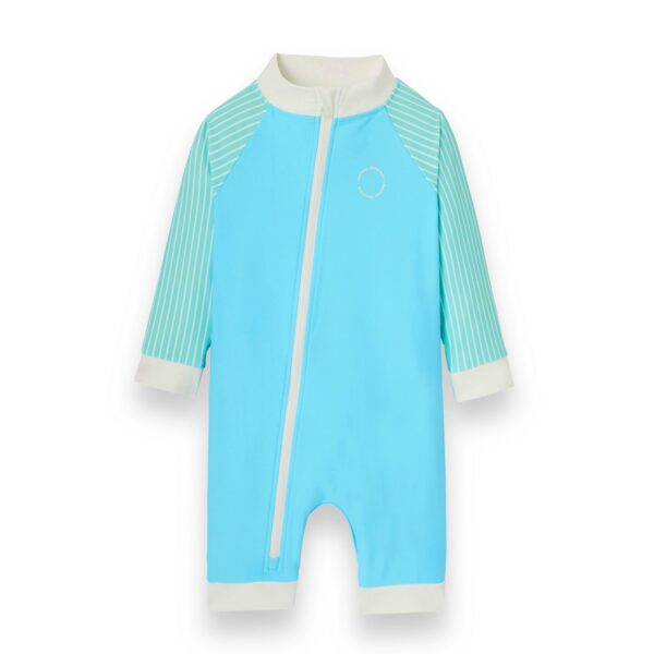 KIETLA ICONIC Ujumiskostüüm UPF 50+ päikesekaitsekanga ja UV-sensoriga 12-18 kuud, BLUE STRIPES