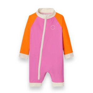 KIETLA ICONIC Ujumiskostüüm UPF 50+ päikesekaitsekanga ja UV-sensoriga 6-12 kuud, PINK RED