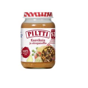 Piltti köögiviljad stroganov 3x190g 1aastasele (1purk-2,10eur)
