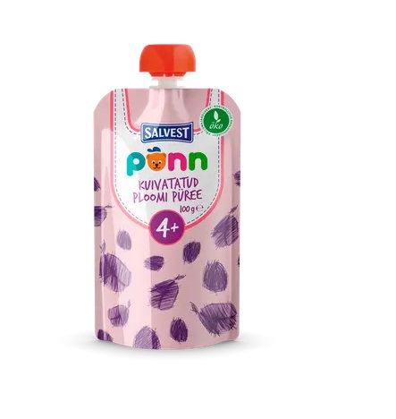 Salvest Põnn ökoloogiline kuivatatud ploomi püree 4-elukuust  3x100g (1tuub-1,32eur)