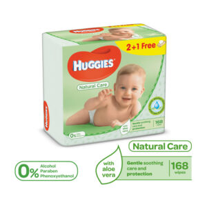 Huggies beebisalvrätid Natural Triplo 2+1pakk tasuta 3x56tk aaloega