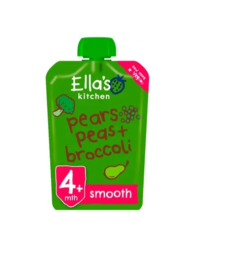 Ella´s Kitchen brokoli-pirni-hernepüree 3x120g, öko, alates 4-elukuust (1tuub-2,58eur)