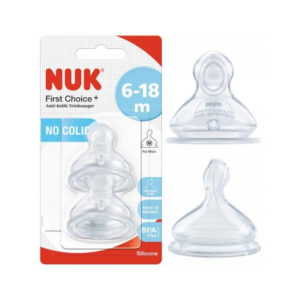 NUK FC Anti-colic  pudelilutt piimale 6-18kuud silikoon 2tk N2 M