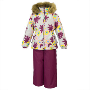 Tüdrukute komplekt 41950030 WONDER, 81928-helehall mustriga/bordoo Huppa (116cm)