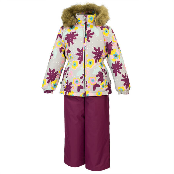Tüdrukute komplekt 41950030 WONDER, 81928-helehall mustriga/bordoo Huppa (116cm)