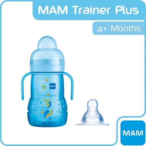 MAM Trainer joogipudel 220ml sinine tähekestega 4+kuud