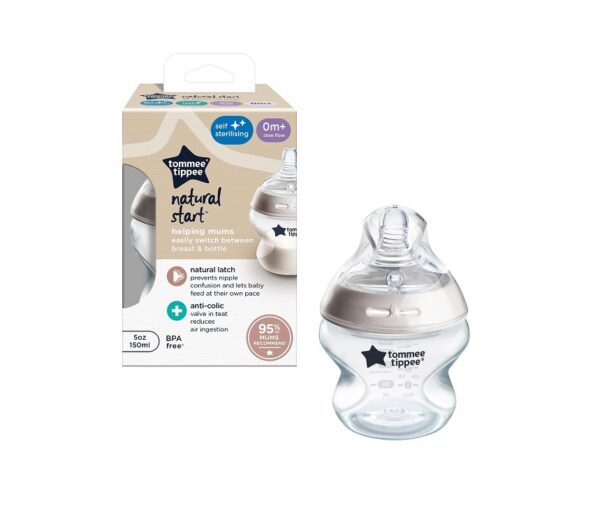 Tommee Tippee Natural Start lutipudel isesteriliseerimise funktsiooniga 150ml 0+kuust