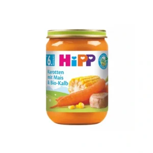 HiPP Porgandipüree suhkrumaisi ja mahevasikalihaga ÖKO Hipp 6.kuust 3x190g BIO (1tk-2,65eur)
