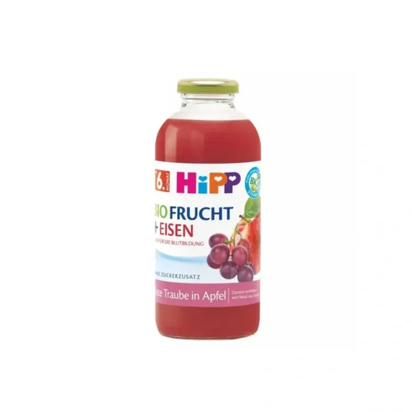 HiPP Õuna-,punase viinamarja-ja aroonianektar C-vitamiini ja rauaga ÖKO 500ml Hipp+taara 6.kuust (1pudel+taara-2,95+0,10eur)