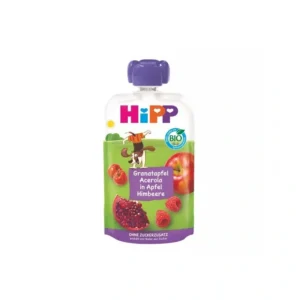 HIPP Super HiPPiS õuna-vaarikapüree granaatõuna ja acerola-kirsiga 3x100g 12+kuud (1tk-2,00eur)