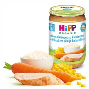 HiPP Aedviljapüree riisi ja kalkunilihaga ÖKO 3x220g Hipp 12.kuust (1tk-2,75eur)