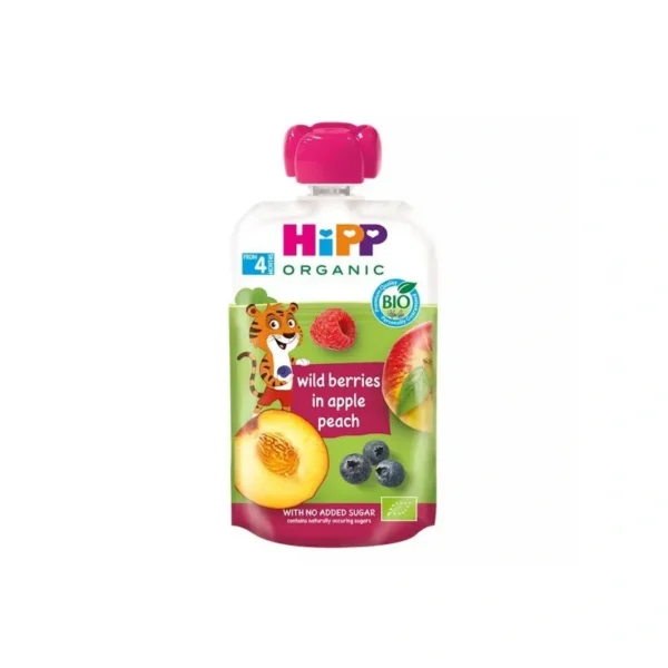 HIPPiS õunapüree virsiku ja metsamarjadega 4.kuust 3x100g (1tuub-2,00eur)