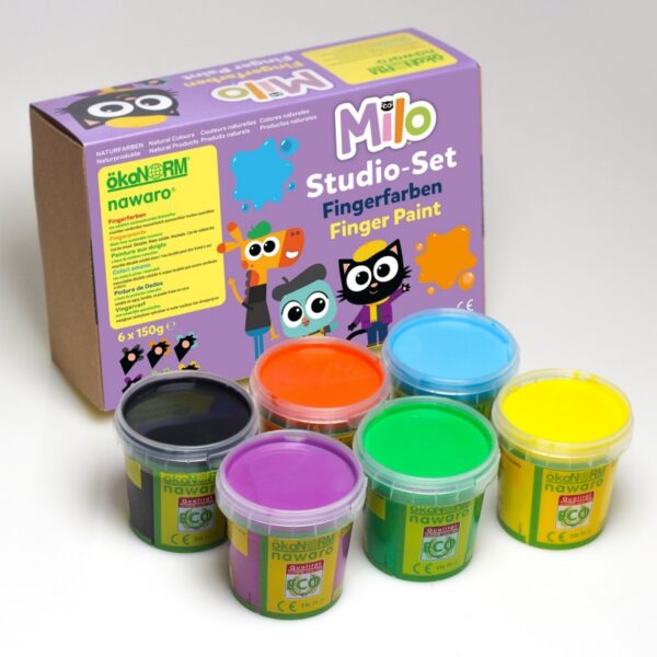 Ökonorm näpuvärvide komplekt Milo, 6tk (must, oranž, helesinine, lilla, roheline, kollane)
