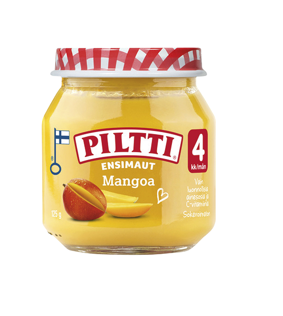Piltti mangopüree 3×125 g, alates 4-elukuust (1purk-1,29eur)