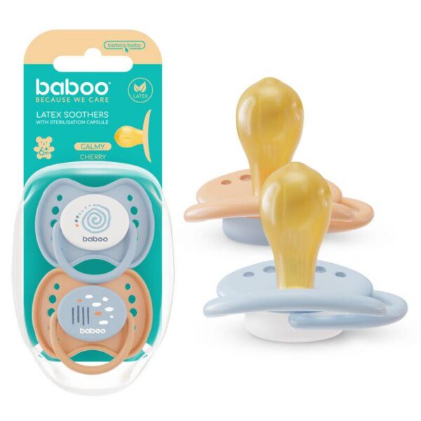 BABOO Calmy lateksist ümmargune lutt Blue Haze 6+ kuud, 2 tk