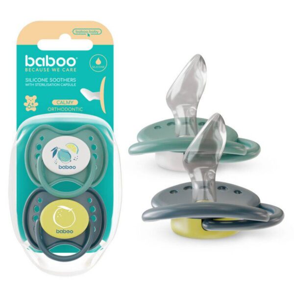 Baboo Calmy silikoonist ortodontiline lutt, Lagoon Fiesta 6+ kuud, 2 tk